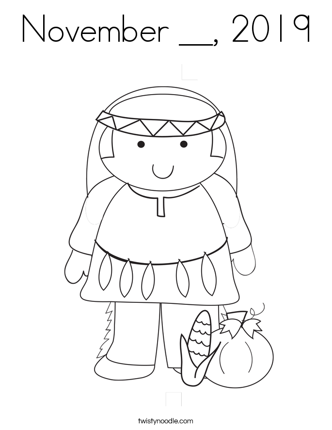 November __, 2019 Coloring Page