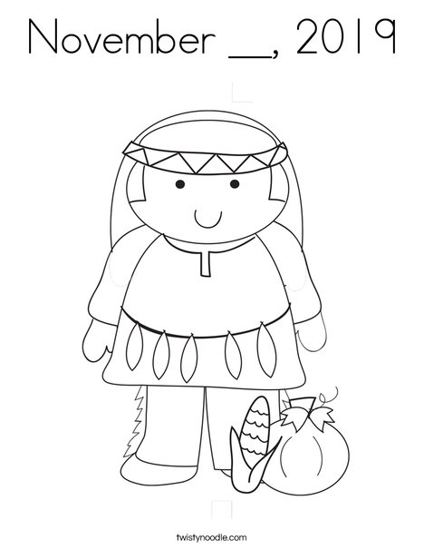 Native American Boy Coloring Page