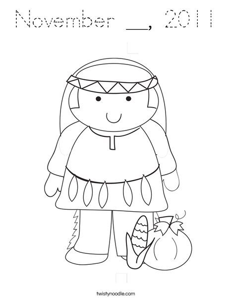 Native American Boy Coloring Page
