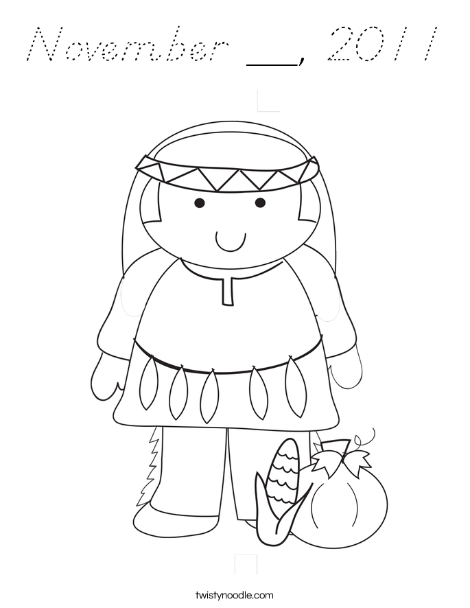 November __, 2011 Coloring Page