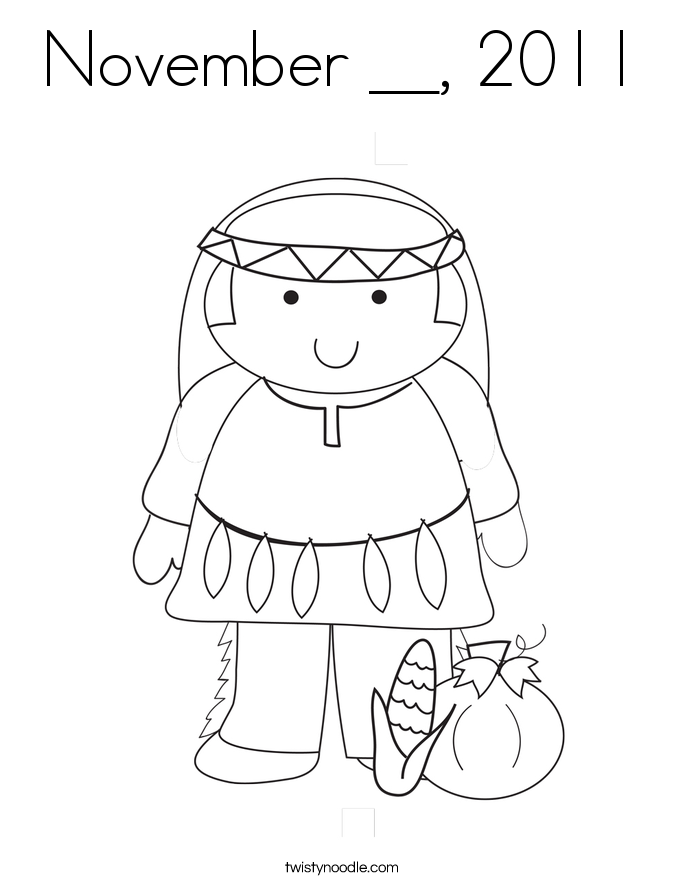 November __, 2011 Coloring Page