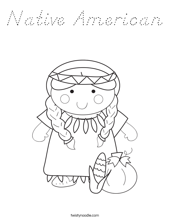 Native American Coloring Page