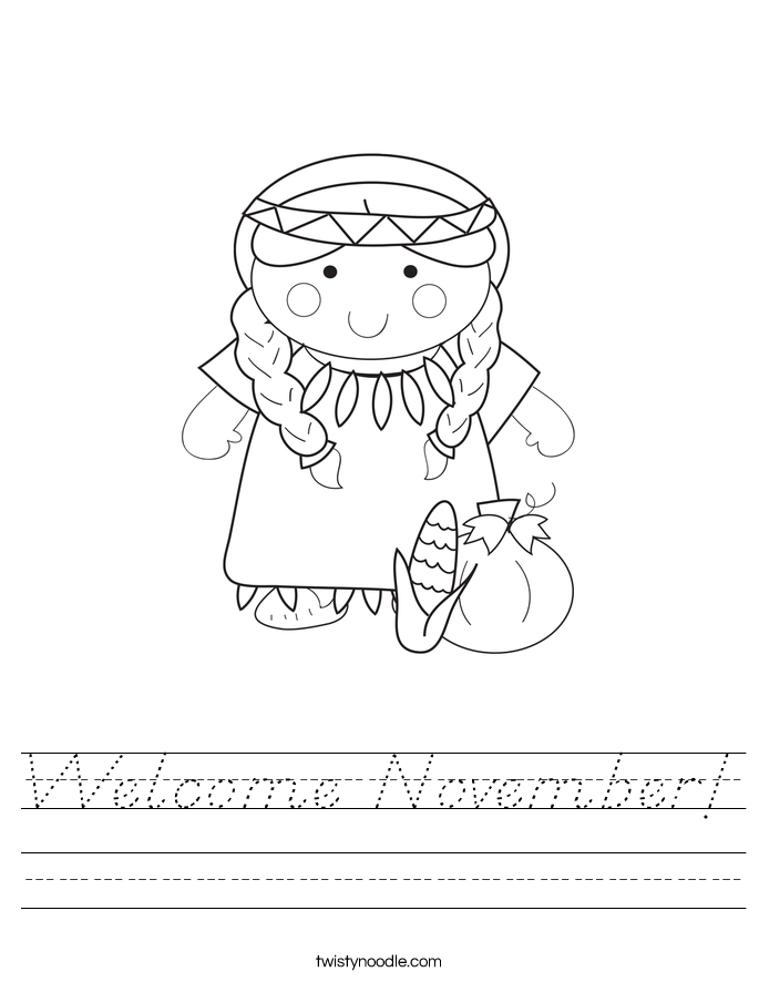 Welcome November! Worksheet