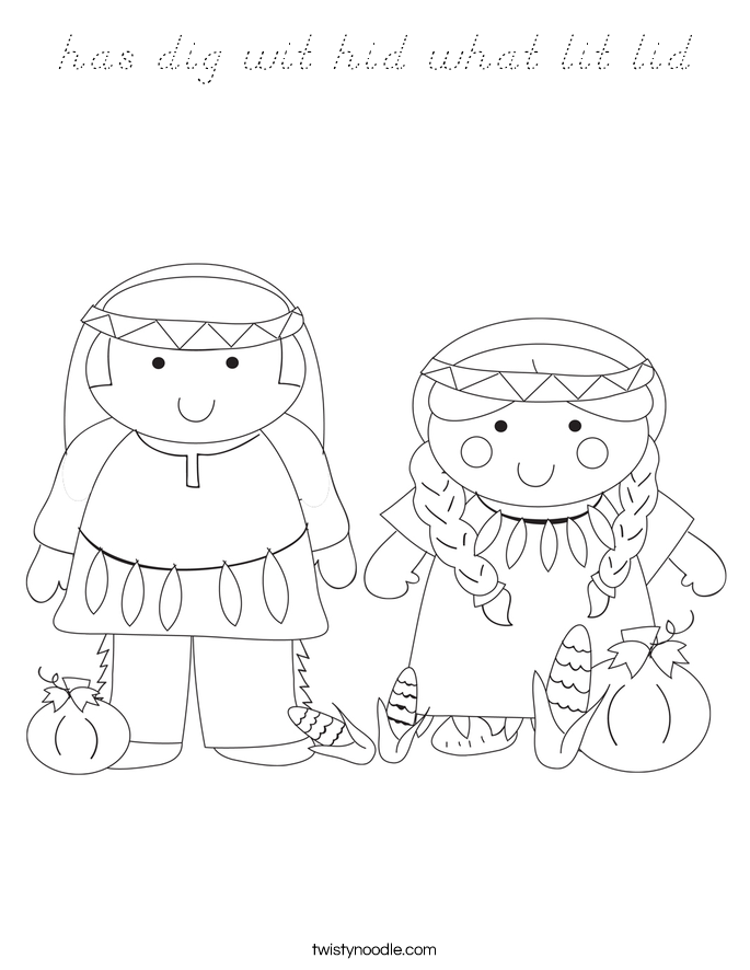 has dig wit hid what lit lid Coloring Page