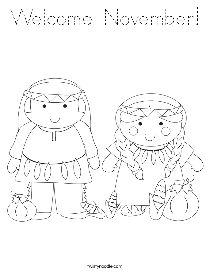 Welcome November! Coloring Page