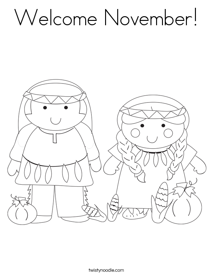Welcome November! Coloring Page