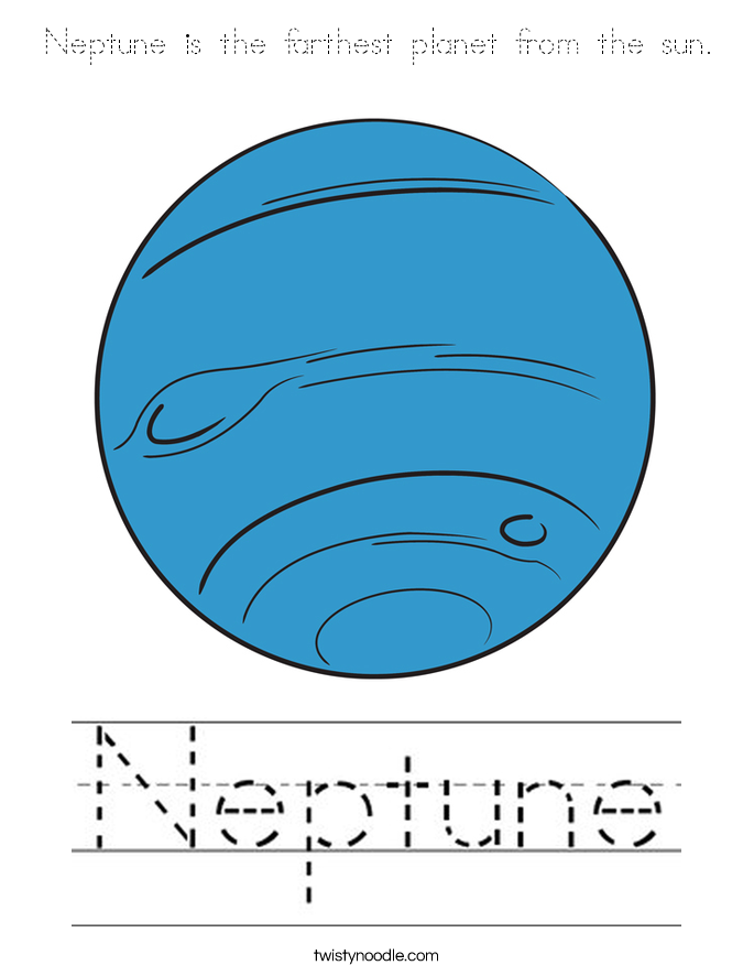 Neptune is the farthest planet from the sun. Coloring Page