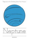 Neptune is the farthest planet from the sun. Coloring Page