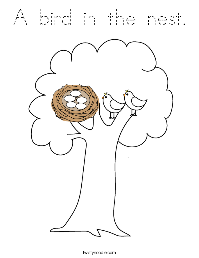 A bird in the nest. Coloring Page