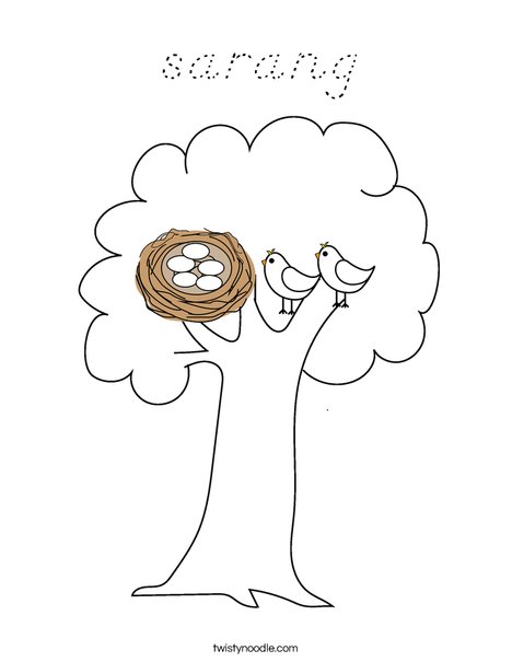 Nest in a Tree Coloring Page
