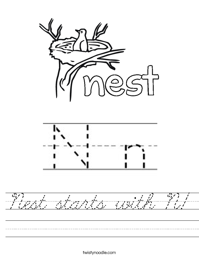 Nest starts with N! Worksheet