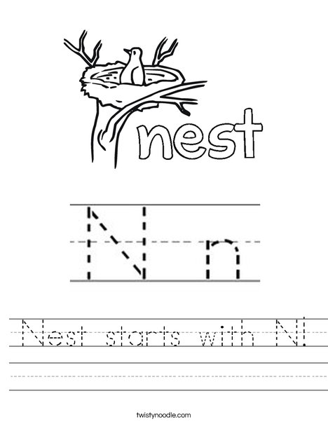 Nest starts with N! Worksheet