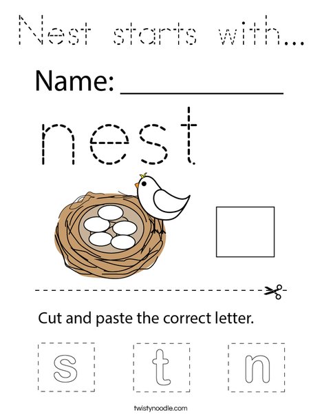 Nest starts with... Coloring Page