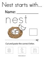 Nest starts with Coloring Page