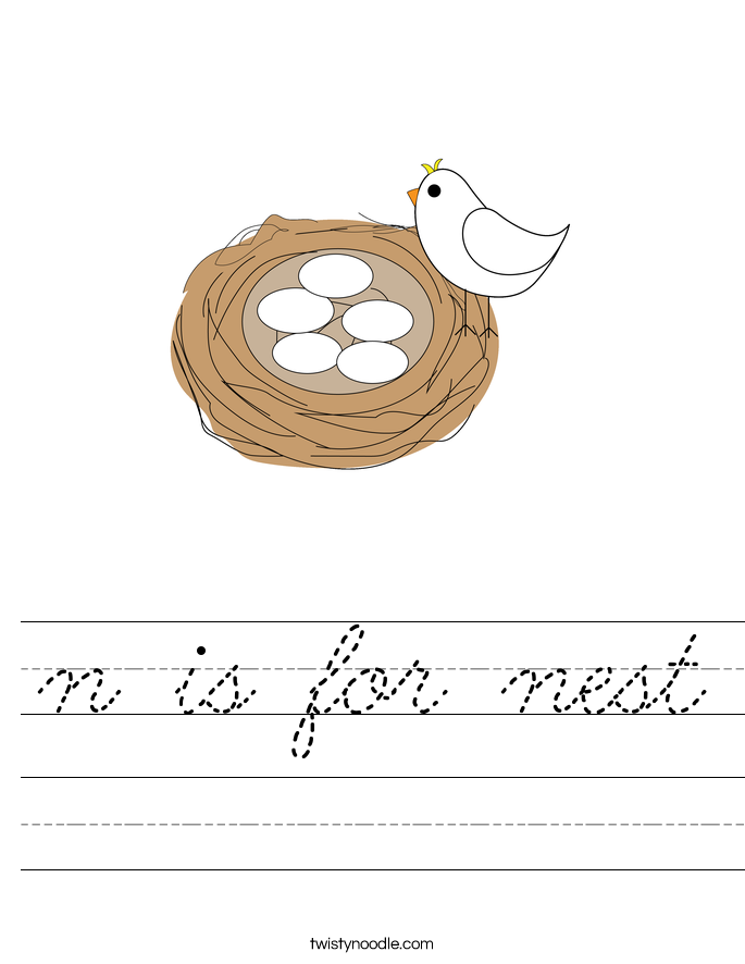 n is for nest Worksheet