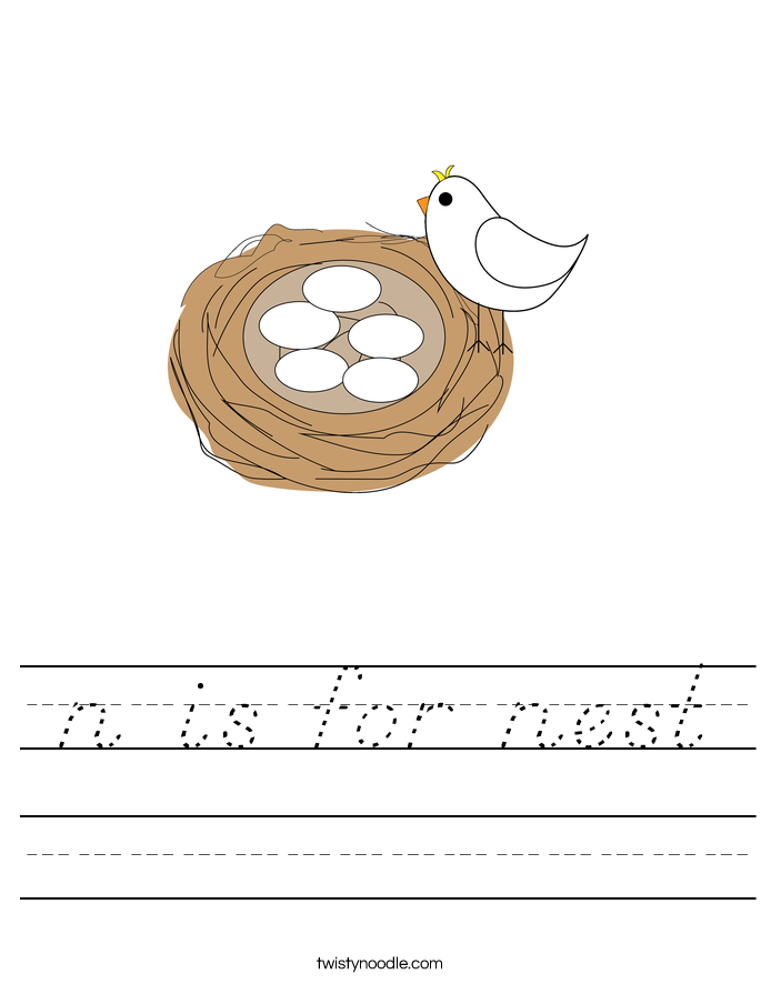 n is for nest Worksheet