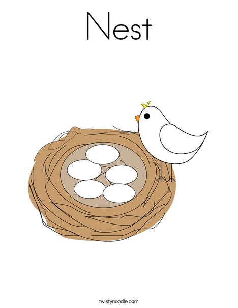Nest Coloring Page - Twisty Noodle