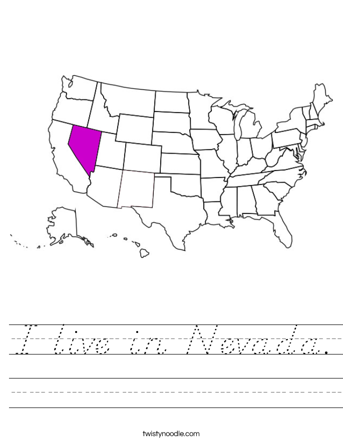 I live in Nevada. Worksheet