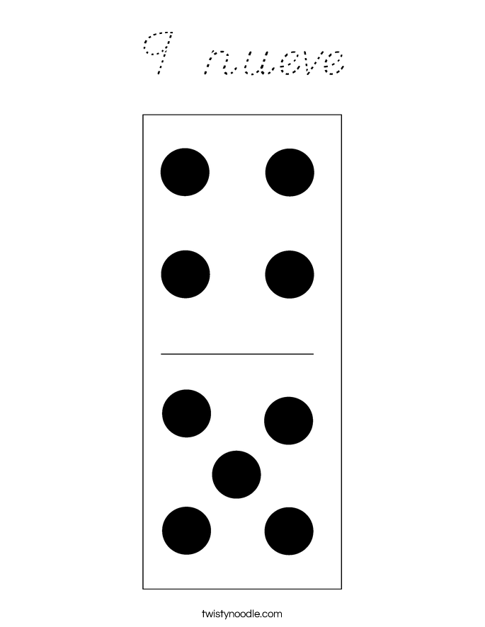 9 nueve Coloring Page