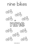 nine bikes Coloring Page