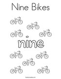 Nine Bikes Coloring Page