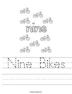 Nine Bikes Handwriting Sheet