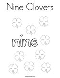 Nine Clovers Coloring Page