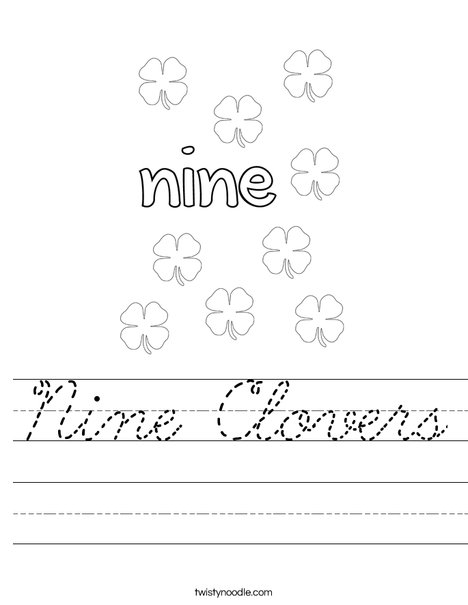 Nine Clovers Worksheet