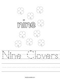 Nine Clovers Worksheet