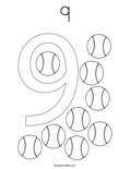 9 Coloring Page