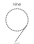 nine Coloring Page