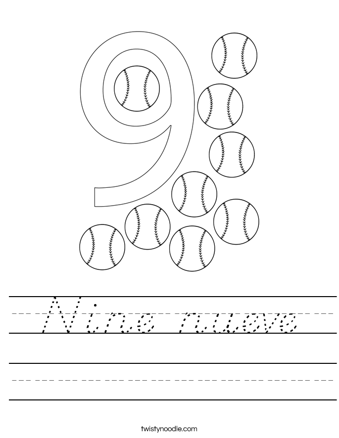 Nine nueve Worksheet