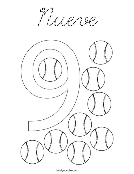 Elephant Nine Coloring Page