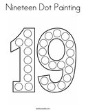 Nineteen Dot Painting Coloring Page