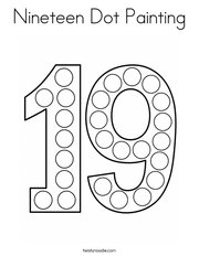 Nineteen Dot Painting Coloring Page