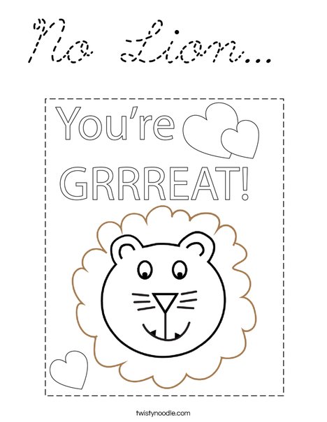 No Lion... Coloring Page