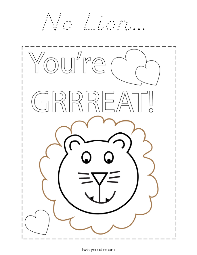 No Lion...  Coloring Page