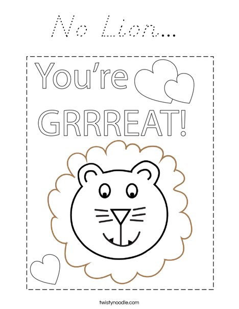 No Lion... Coloring Page