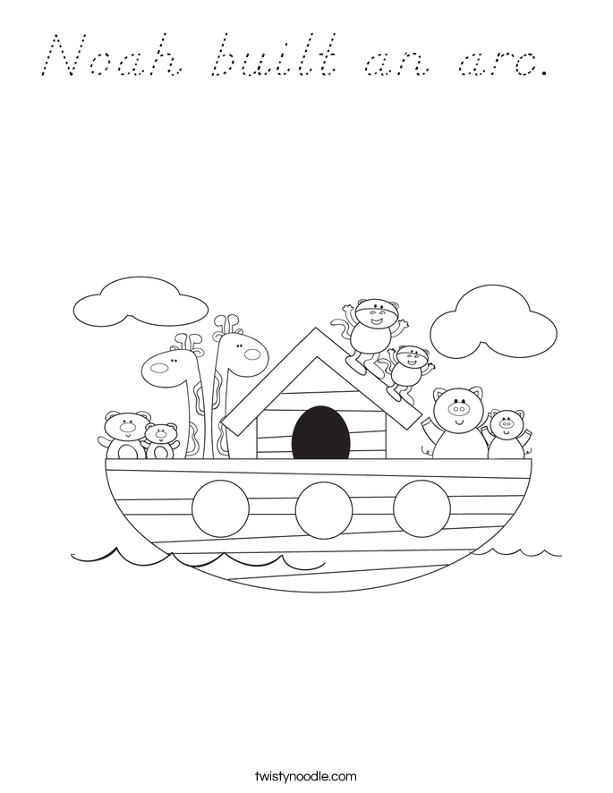Noah built an arc.  Coloring Page