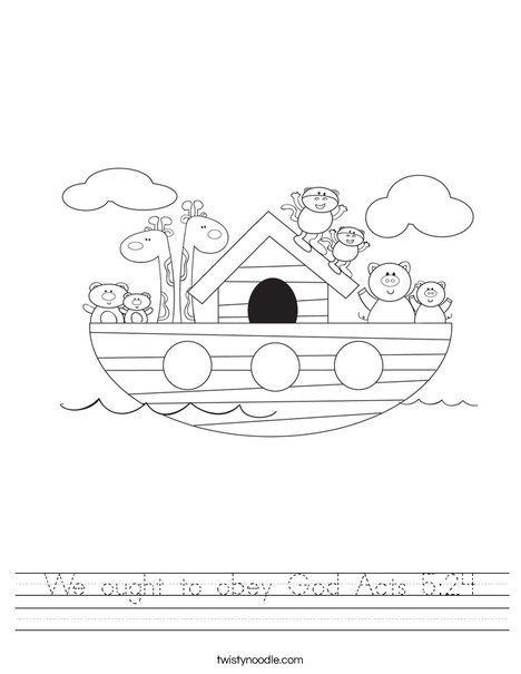 Noah's Ark Worksheet