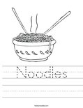 Noodles Worksheet