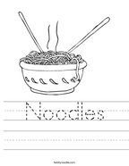 Noodles Handwriting Sheet