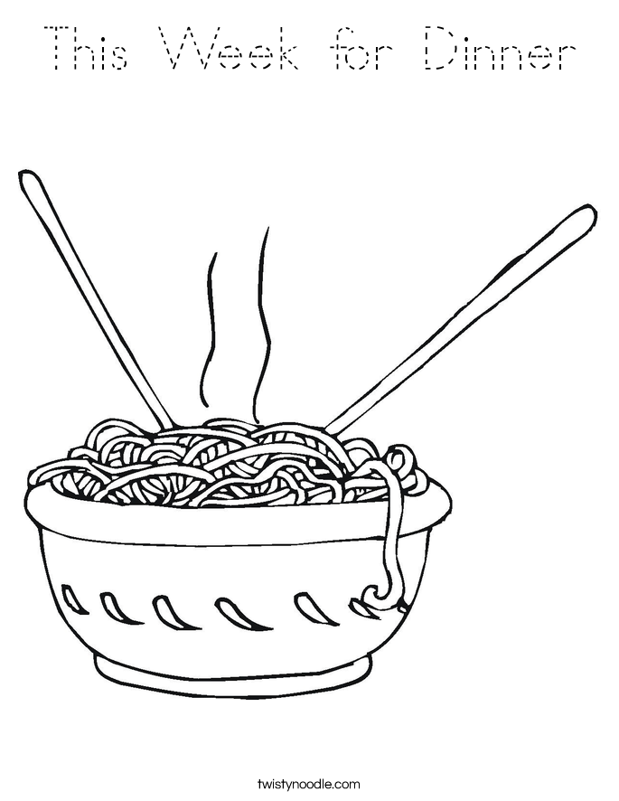 This Week for Dinner Coloring Page