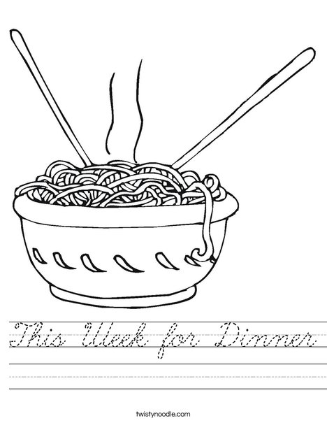 Noodles Worksheet