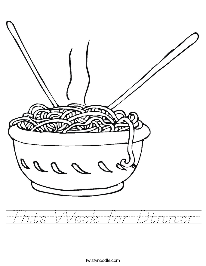 This Week for Dinner Worksheet