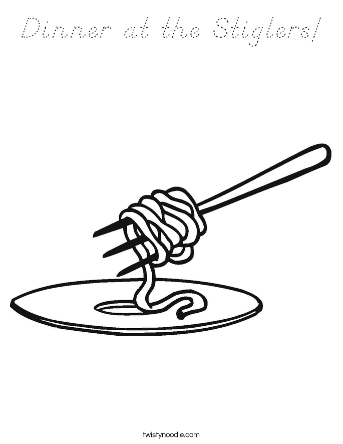 Dinner at the Stiglers! Coloring Page