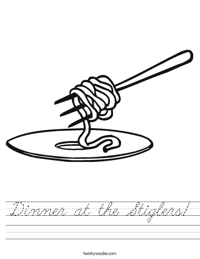Dinner at the Stiglers! Worksheet