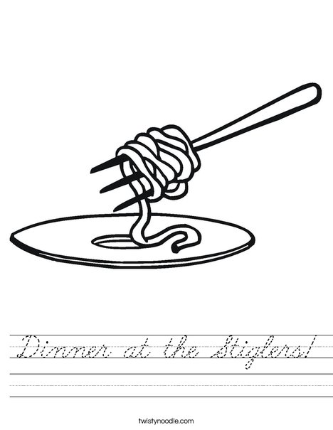 Noodles on a Fork Worksheet