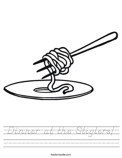 Noodles on a Fork Worksheet