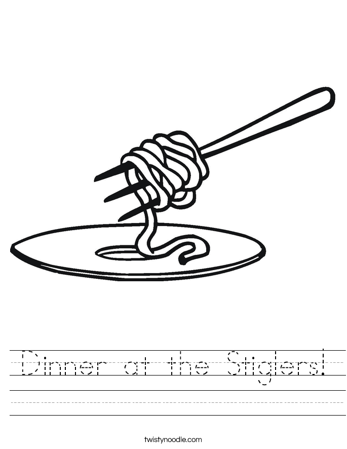 Dinner at the Stiglers! Worksheet